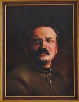 Portrait (oil on canvas) of Leon Trotsky painted in 2012 by Eduard Panosian (Leipzig)